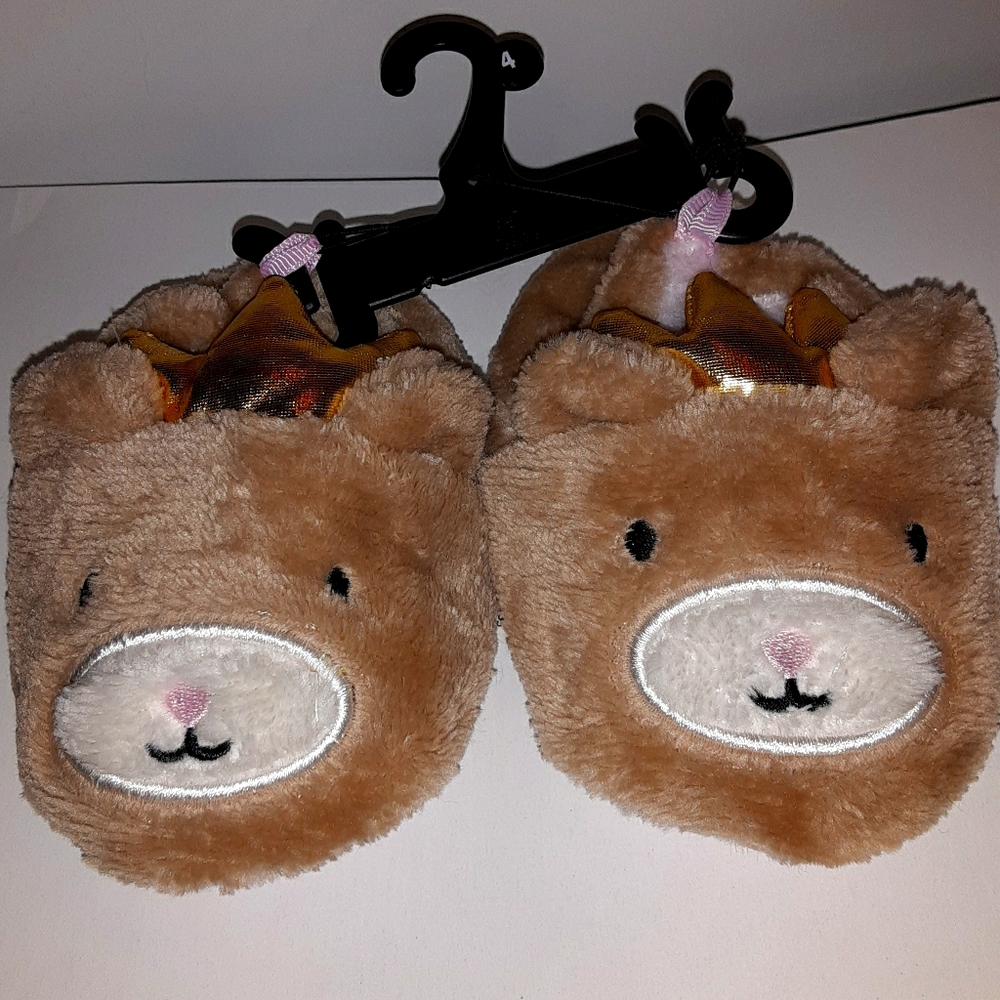 Teddy Bear Prince Slippers 🏷 Tiny Size 4 NWT
